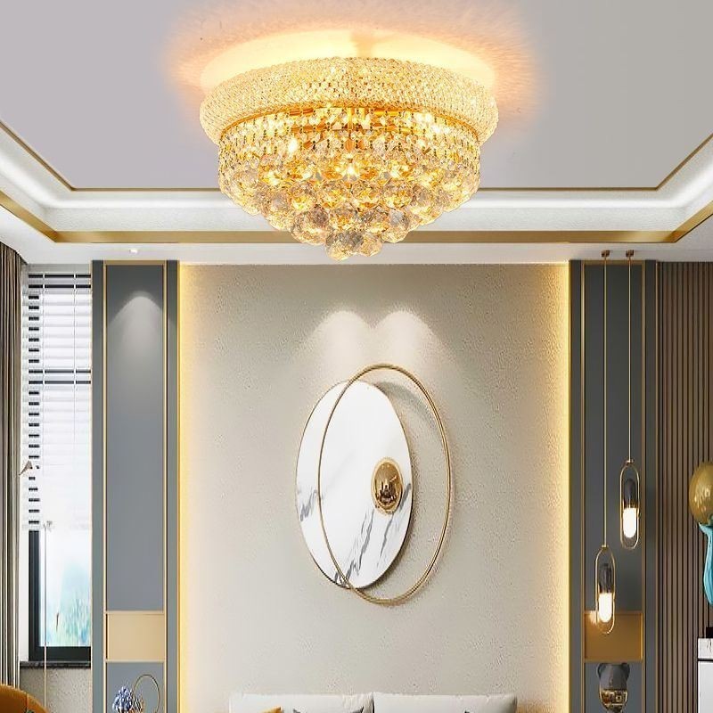 Plafoniera da soffitto in cristallo stile europeo montaggio a filo