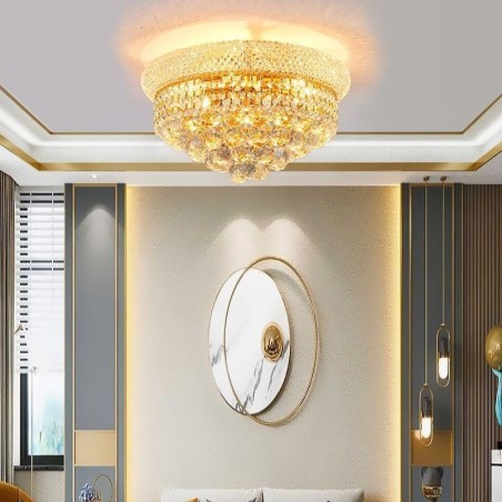 Plafoniera da soffitto in cristallo stile europeo montaggio a filo