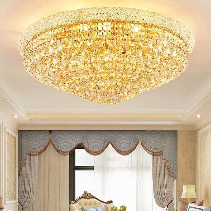 Plafoniera da soffitto in cristallo stile europeo montaggio a filo