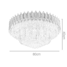 Plafoniera a filo in cristallo oro con coda di fenice, 16 luci, E12/E14, 80×80×40 cm