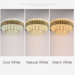 Plafoniera a filo in cristallo oro con coda di fenice, 16 luci, E12/E14, 80×80×40 cm