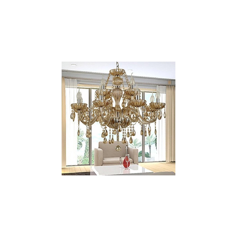 Lampadario moderno contemporaneo in cristallo a 2 livelli