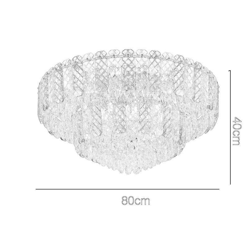 Plafoniera da soffitto rotonda a doppio strato in cristallo 80 cm