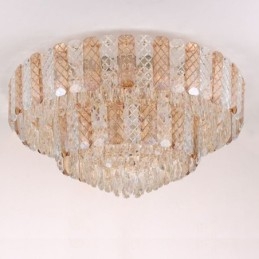 Plafoniera da soffitto rotonda a doppio strato in cristallo 80 cm