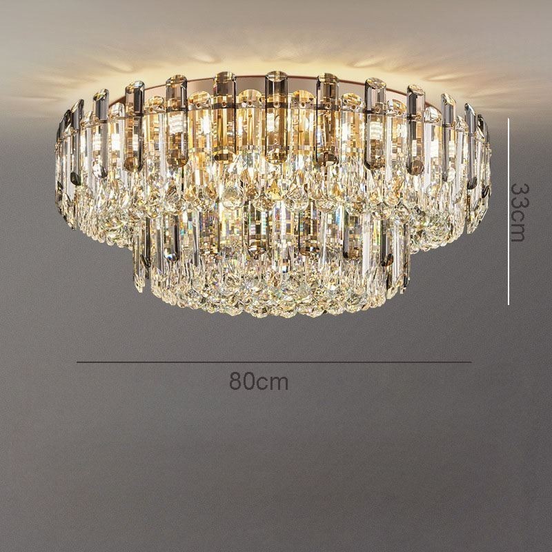 Plafoniera decorativa in cristallo grigio fumo a filo