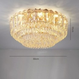 Plafoniera da soffitto rotonda in cristallo di vetro a filo