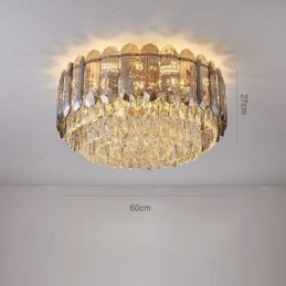 Plafoniera decorativa in cristallo grigio fumé a montaggio a filo