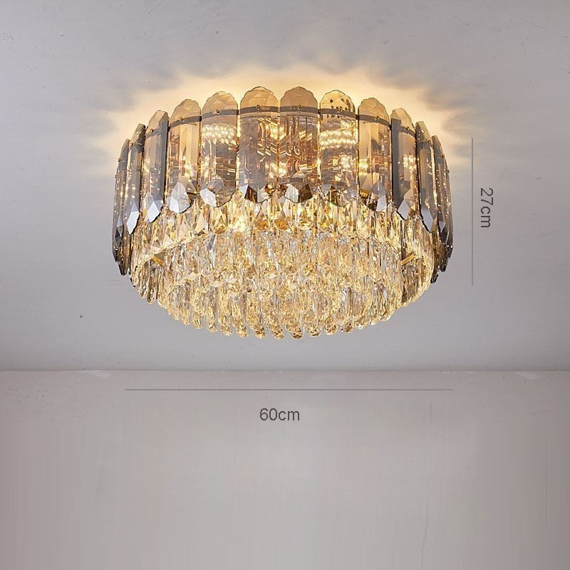 Plafoniera decorativa in cristallo grigio fumé a montaggio a filo