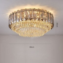 Plafoniera decorativa in cristallo grigio fumé a montaggio a filo