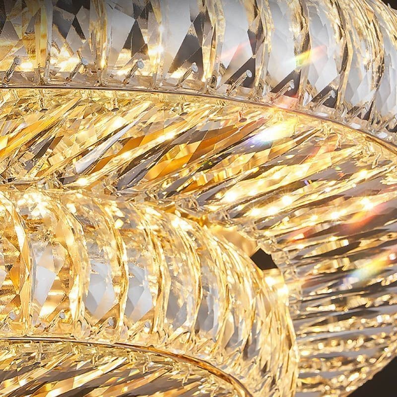 Plafoniera da soffitto decorativa in cristallo rotondo a montaggio a filo