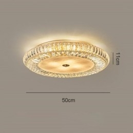 Plafoniera da soffitto decorativa in cristallo rotondo a montaggio a filo