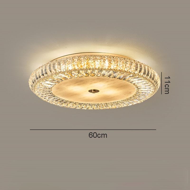 Plafoniera da soffitto decorativa in cristallo rotondo a montaggio a filo