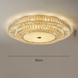 Plafoniera da soffitto decorativa in cristallo rotondo a montaggio a filo