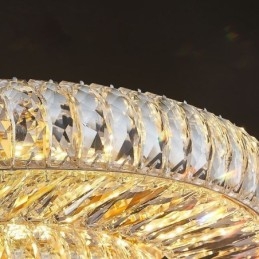 Plafoniera da soffitto decorativa in cristallo rotondo a montaggio a filo