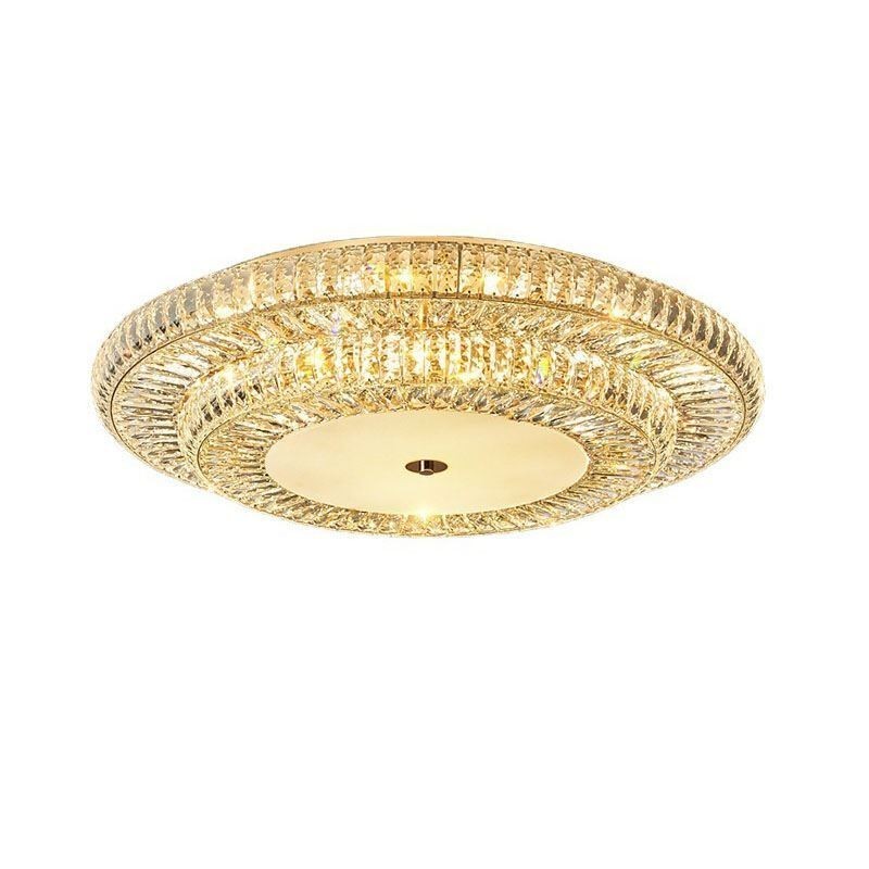 Plafoniera da soffitto decorativa in cristallo rotondo a montaggio a filo