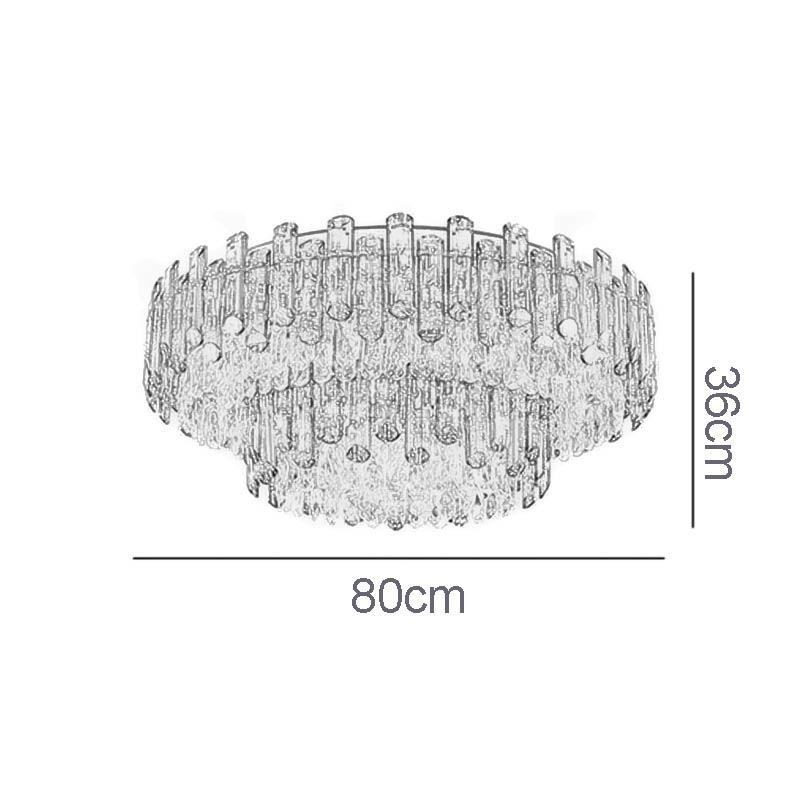 Plafoniera rotonda moderna a filo in cristallo 17 luci E12/E14 80x80x36 cm
