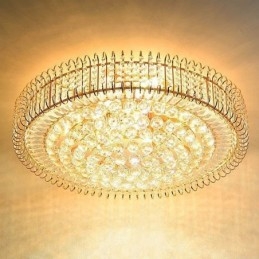Plafoniera rotonda in cristallo da soffitto a filo in stile europeo