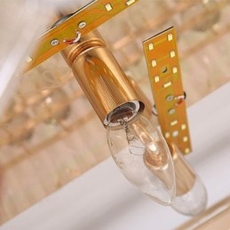 Plafoniera rotonda in cristallo da soffitto a filo in stile europeo