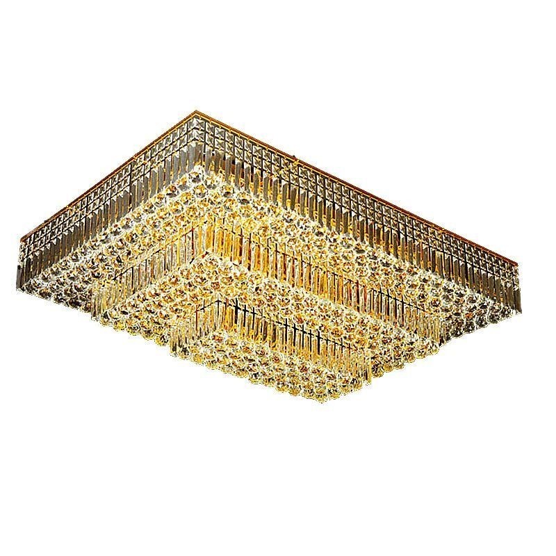 Lampadario a filo moderno a tre livelli in cristallo