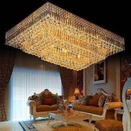 Lampadario a filo moderno a tre livelli in cristallo