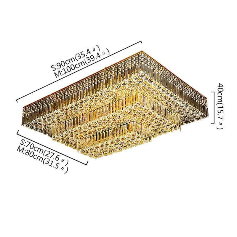 Lampadario a filo moderno a tre livelli in cristallo