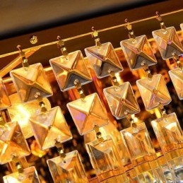 Lampadario a filo moderno a tre livelli in cristallo