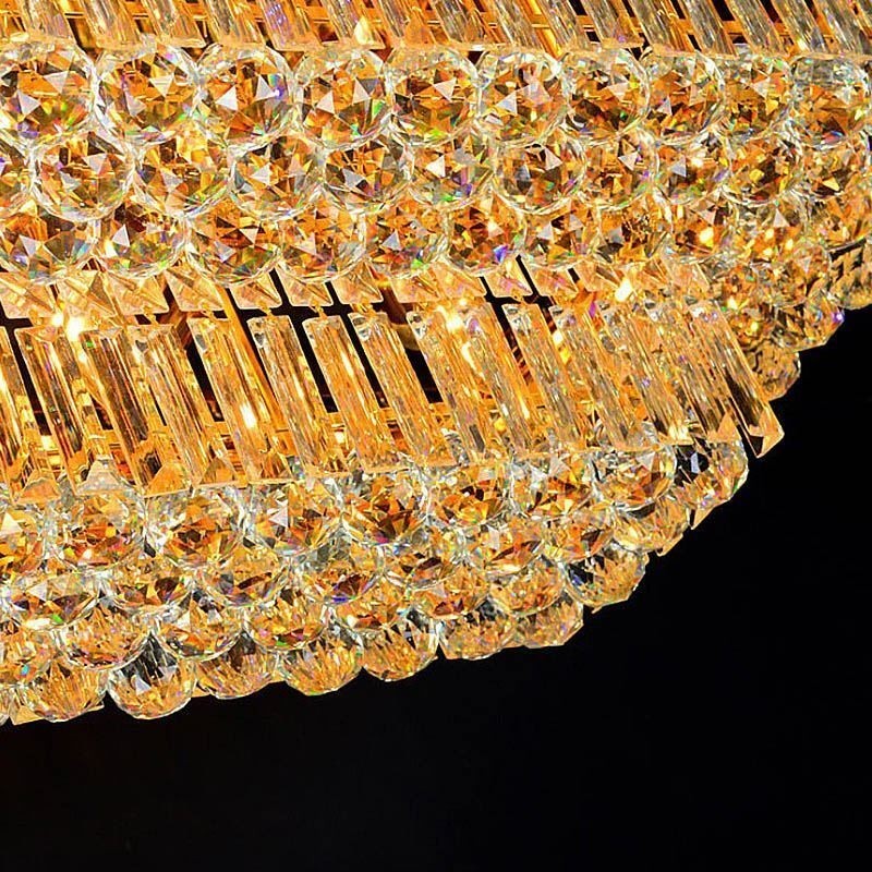 Lampadario a filo moderno a tre livelli in cristallo