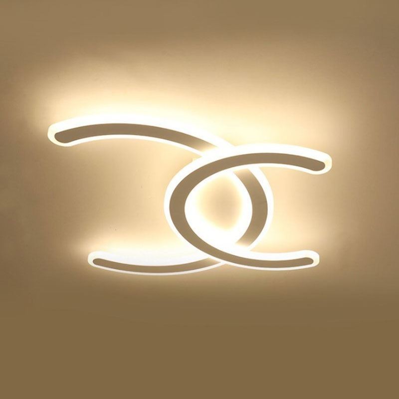 Plafoniera a filo LED moderna semplice in acrilico a lettera C 64 W 46 x 4,5 cm