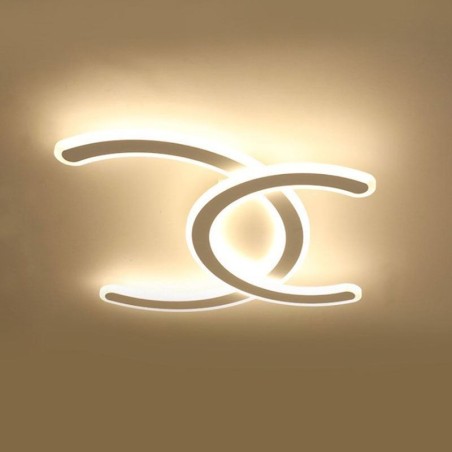Plafoniera a filo LED moderna semplice in acrilico a lettera C 64 W 46 x 4,5 cm