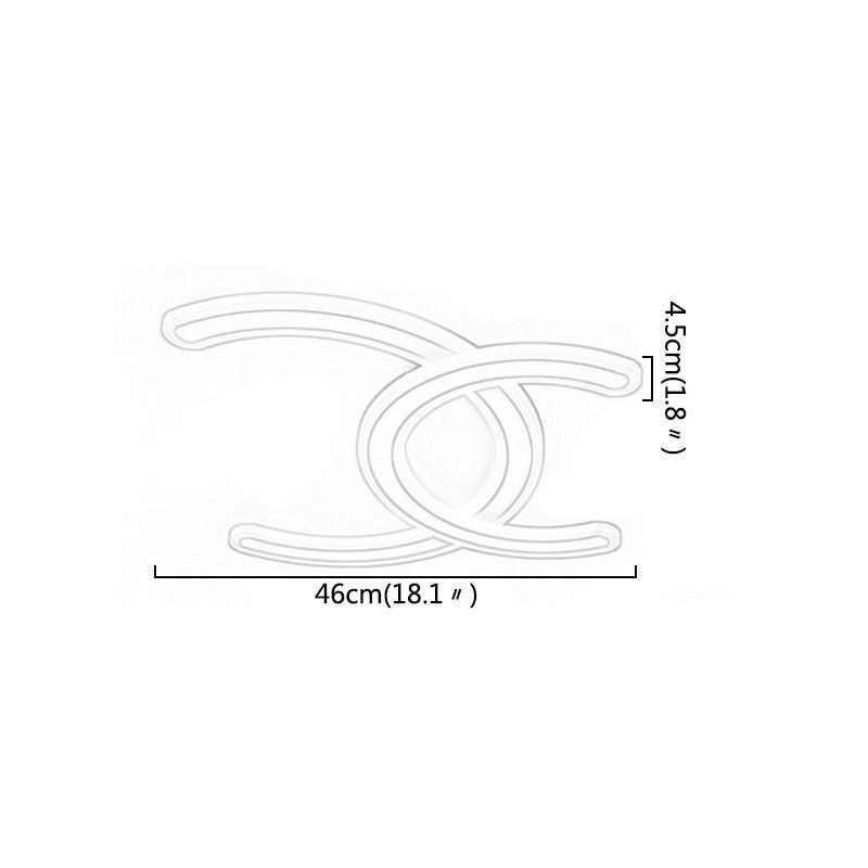 Plafoniera a filo LED moderna semplice in acrilico a lettera C 64 W 46 x 4,5 cm