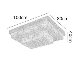 Lampadario quadrato europeo da soffitto a filo in cristallo 12 luci