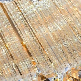 Lampadario quadrato europeo da soffitto a filo in cristallo 12 luci