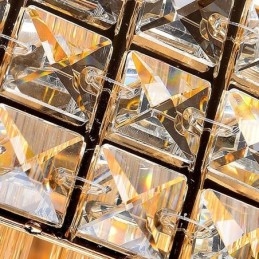 Lampadario quadrato europeo da soffitto a filo in cristallo 12 luci
