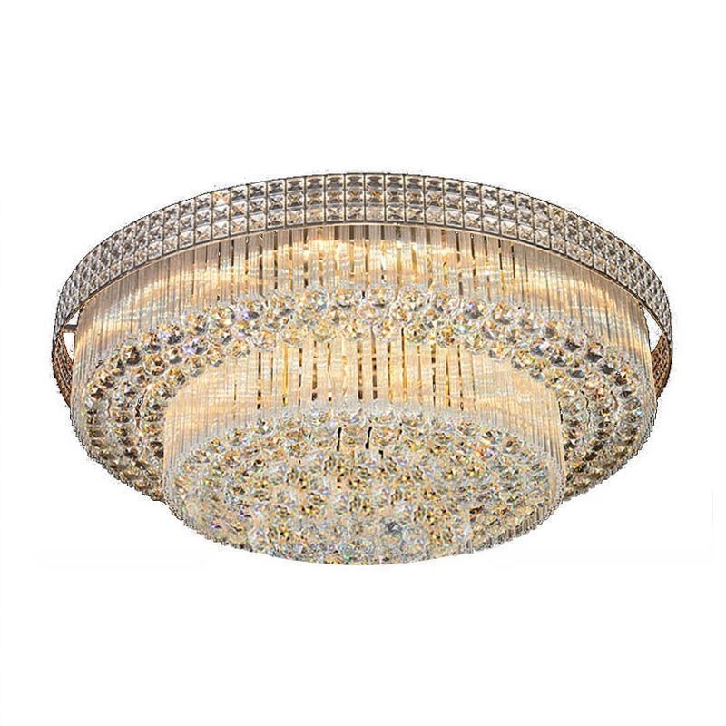 Lampadario da soffitto moderno rotondo in cristallo montaggio a filo