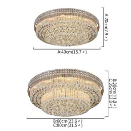 Lampadario da soffitto moderno rotondo in cristallo montaggio a filo