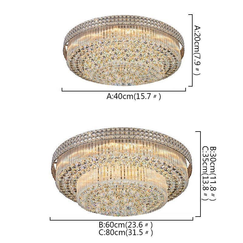 Lampadario da soffitto moderno rotondo in cristallo montaggio a filo
