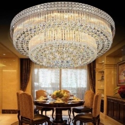 Lampadario da soffitto moderno rotondo in cristallo montaggio a filo