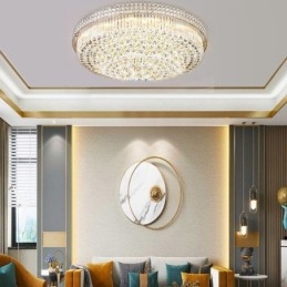 Lampadario da soffitto moderno rotondo in cristallo montaggio a filo