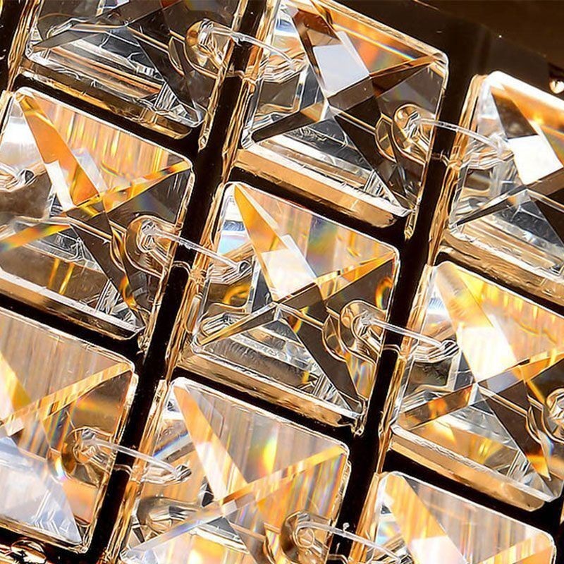 Lampadario da soffitto moderno rotondo in cristallo montaggio a filo