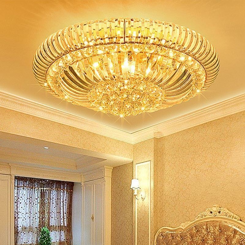 Plafoniera rotonda in cristallo moderna semplice a filo 95x34 cm 14 luci