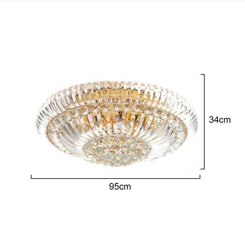 Plafoniera rotonda in cristallo moderna semplice a filo 95x34 cm 14 luci