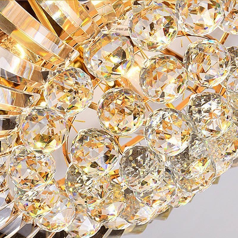 Plafoniera rotonda in cristallo moderna semplice a filo 95x34 cm 14 luci