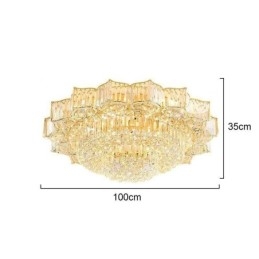 Lampadario rotondo a filo in cristallo a forma di fiore