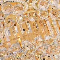 Lampadario rotondo a filo in cristallo a forma di fiore