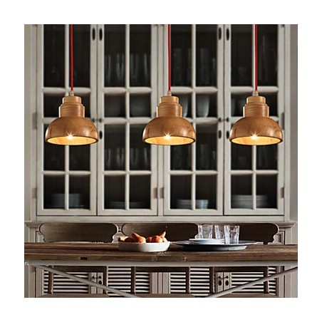 Lampadario a sospensione mini classico in legno/bambù