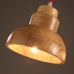 Lampadario a sospensione mini classico in legno/bambù