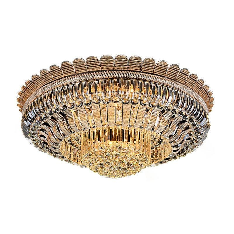 Plafoniera in cristallo rotonda a filo 100x40 cm 14 luci E12/E14 + LED