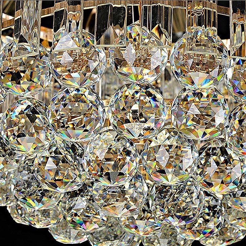 Plafoniera in cristallo rotonda a filo 100x40 cm 14 luci E12/E14 + LED