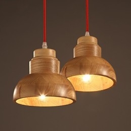 Lampadario a sospensione mini classico in legno/bambù