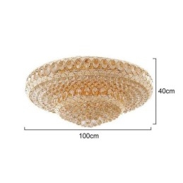 Plafoniera da soffitto rotonda in cristallo stile europeo 14 luci 100x40 cm